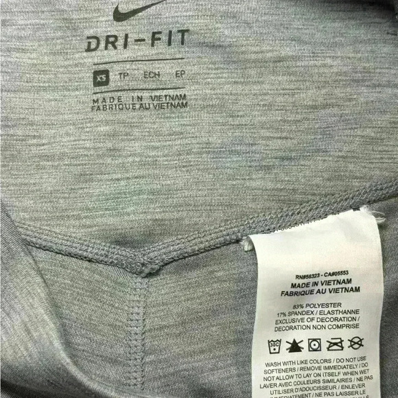 Nike Dri-Fit Gray High Waisted Bicycle Shorts Size XS. Great Condition - Picture 5 of 7